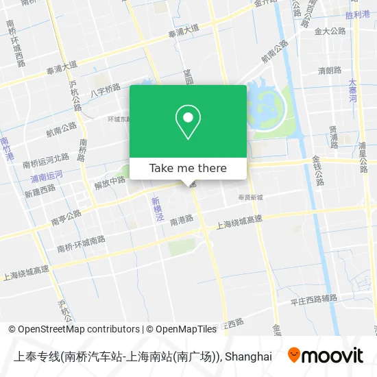 上奉专线(南桥汽车站-上海南站(南广场)) map
