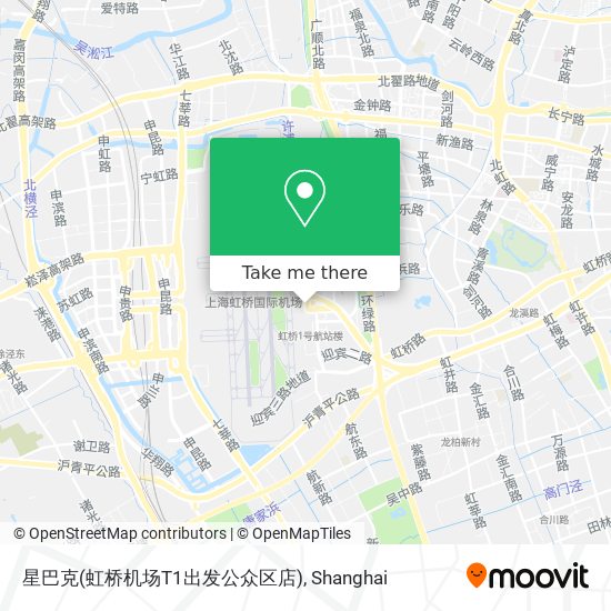 星巴克(虹桥机场T1出发公众区店) map