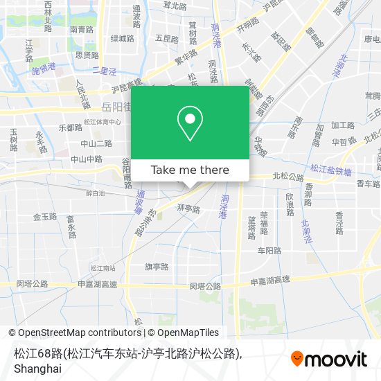 松江68路(松江汽车东站-沪亭北路沪松公路) map