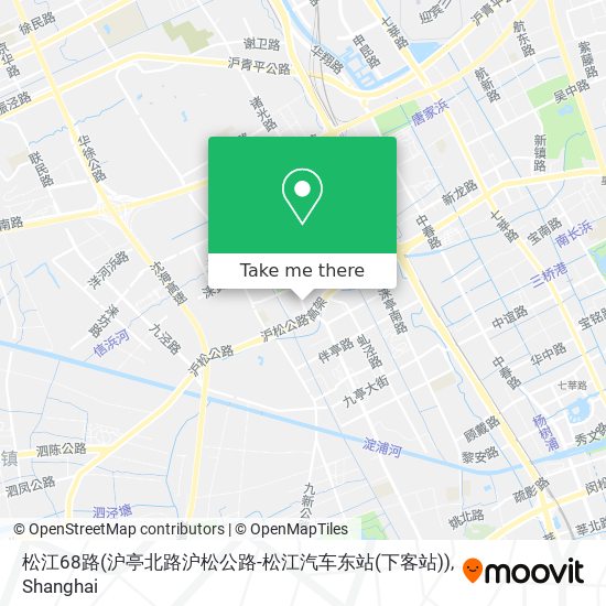 松江68路(沪亭北路沪松公路-松江汽车东站(下客站)) map