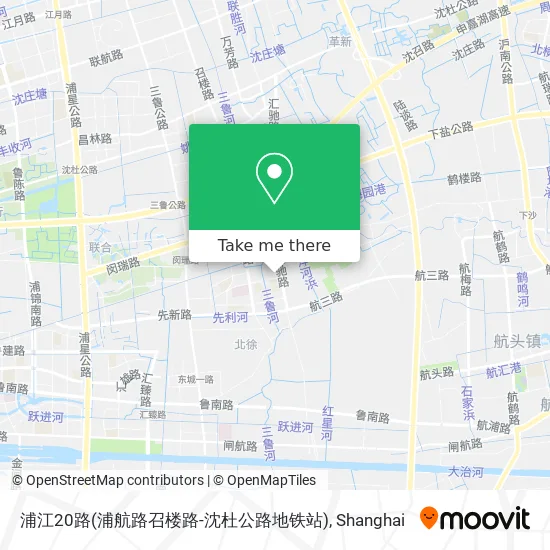 浦江20路(浦航路召楼路-沈杜公路地铁站) map
