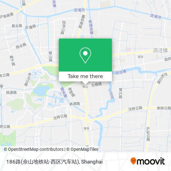 186路(佘山地铁站-西区汽车站) map
