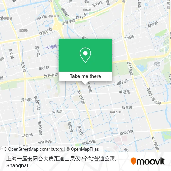 上海一屋安阳台大房距迪士尼仅2个站普通公寓 map