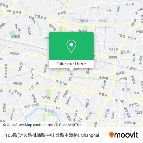 105路(定边路桃浦路-中山北路中潭路) map