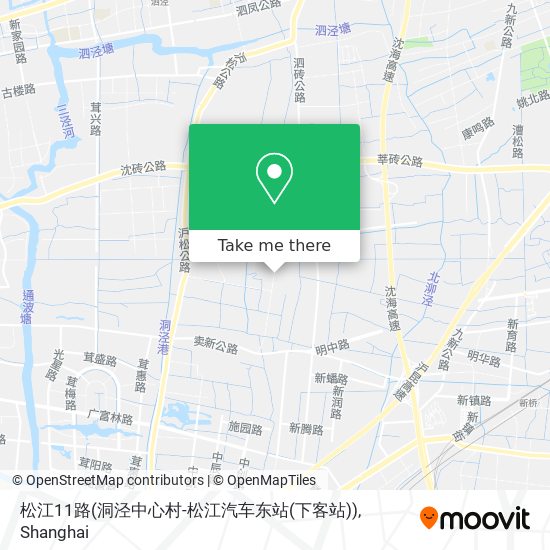松江11路(洞泾中心村-松江汽车东站(下客站)) map