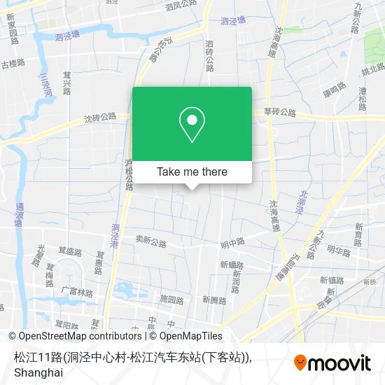 松江11路(洞泾中心村-松江汽车东站(下客站)) map