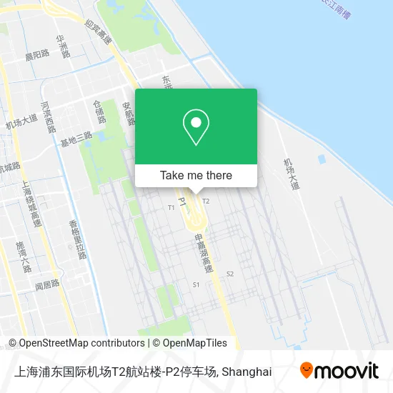 上海浦东国际机场T2航站楼-P2停车场 map