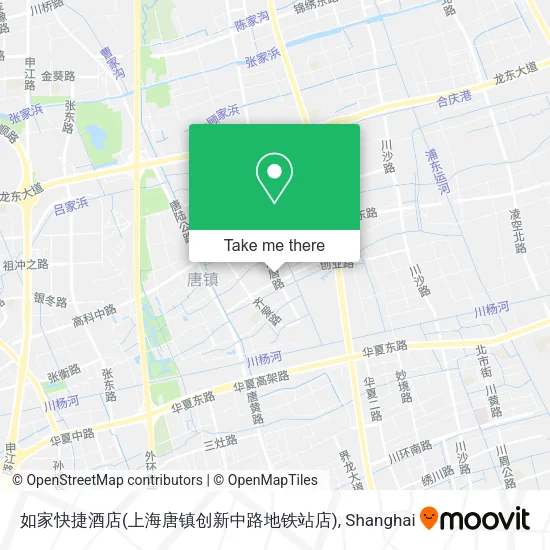 如家快捷酒店(上海唐镇创新中路地铁站店) map