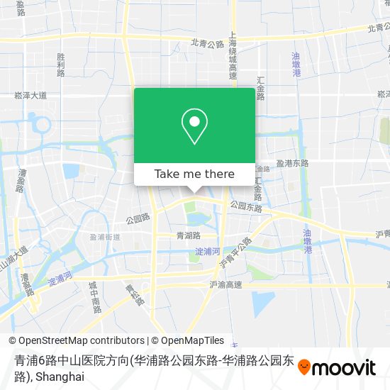 青浦6路中山医院方向(华浦路公园东路-华浦路公园东路) map