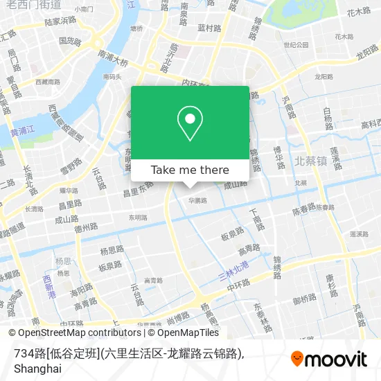734路[低谷定班](六里生活区-龙耀路云锦路) map