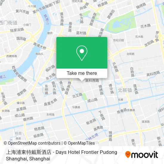 上海浦東特戴斯酒店 - Days Hotel Frontier Pudong Shanghai map