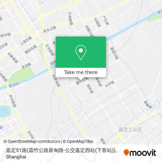 嘉定51路(霜竹公路新甸路-公交嘉定西站(下客站)) map