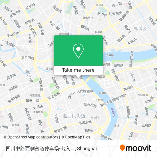 四川中路西侧占道停车场-出入口 map