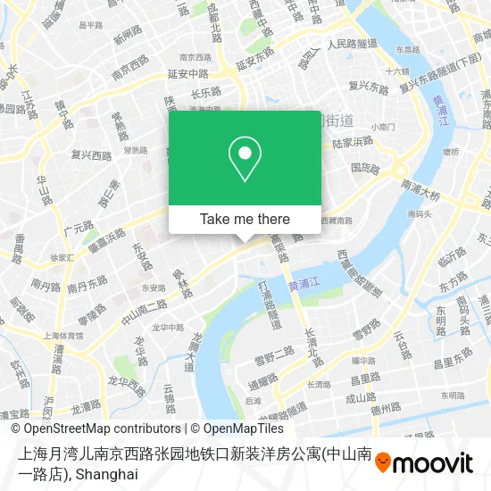 上海月湾儿南京西路张园地铁口新装洋房公寓(中山南一路店) map