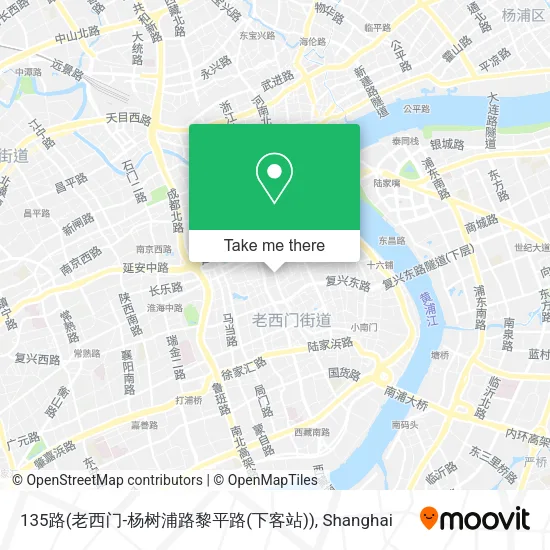 135路(老西门-杨树浦路黎平路(下客站)) map