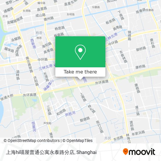 上海hi喵屋普通公寓永泰路分店 map