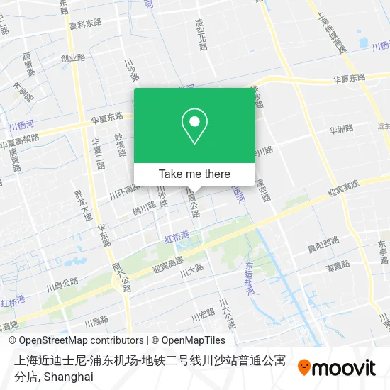 上海近迪士尼-浦东机场-地铁二号线川沙站普通公寓分店 map