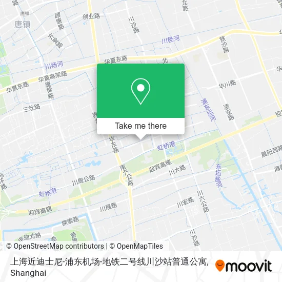 上海近迪士尼-浦东机场-地铁二号线川沙站普通公寓 map