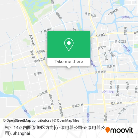 松江14路内圈[新城区方向](正泰电器公司-正泰电器公司) map
