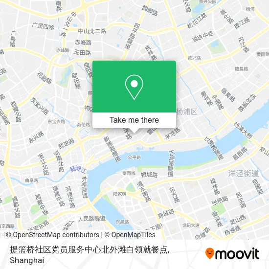 提篮桥社区党员服务中心北外滩白领就餐点 map