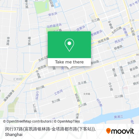 闵行37路(富凯路银林路-金塔路都市路(下客站)) map