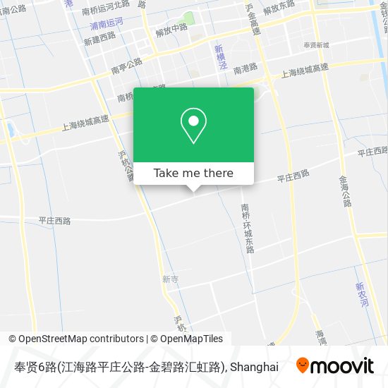 奉贤6路(江海路平庄公路-金碧路汇虹路) map