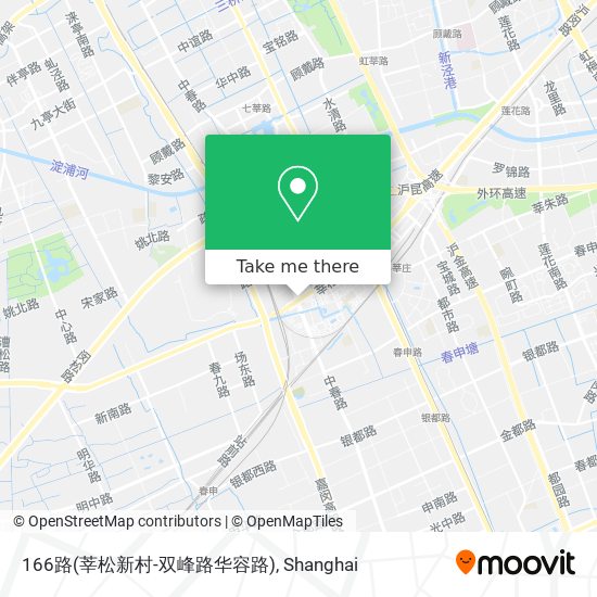166路(莘松新村-双峰路华容路) map
