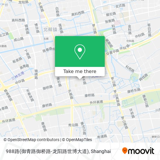 988路(御青路御桥路-龙阳路世博大道) map