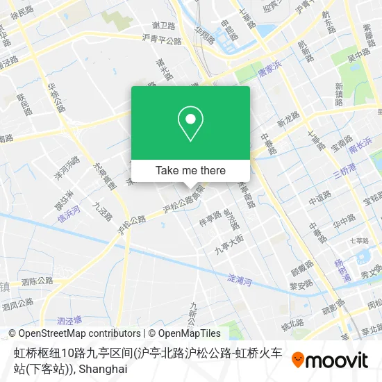 虹桥枢纽10路九亭区间(沪亭北路沪松公路-虹桥火车站(下客站)) map