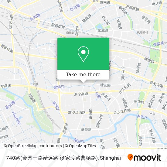 740路(金园一路靖远路-谈家渡路曹杨路) map