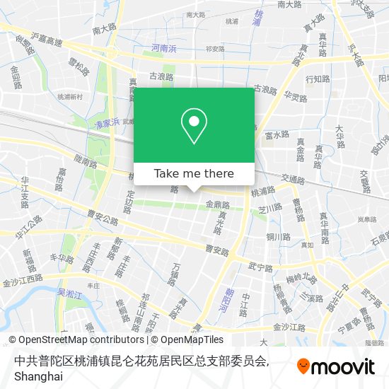 中共普陀区桃浦镇昆仑花苑居民区总支部委员会 map