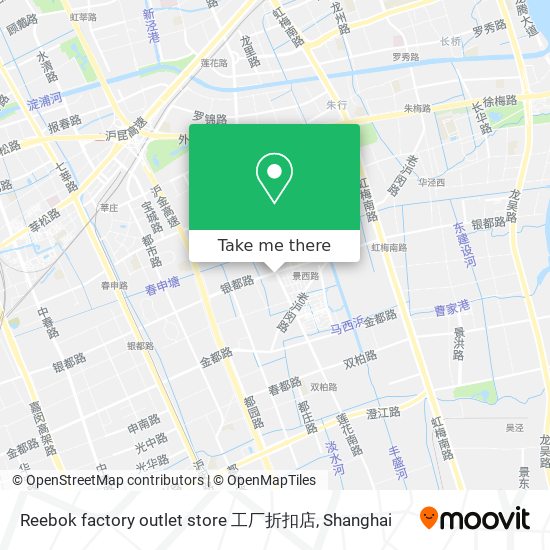 Reebok factory outlet store 工厂折扣店 map