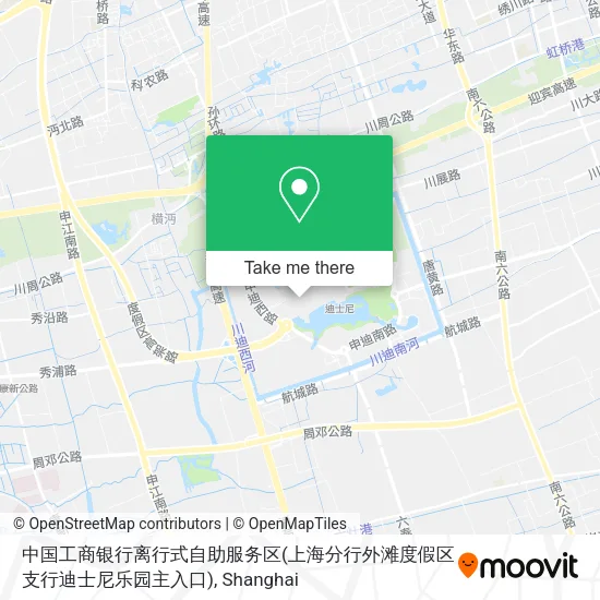 中国工商银行离行式自助服务区(上海分行外滩度假区支行迪士尼乐园主入口) map