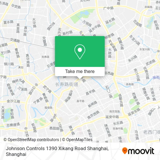 Johnson Controls 1390 Xikang Road Shanghai map