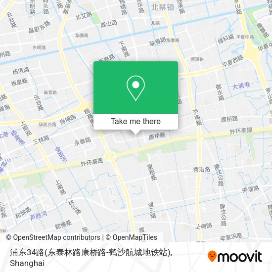 浦东34路(东泰林路康桥路-鹤沙航城地铁站) map