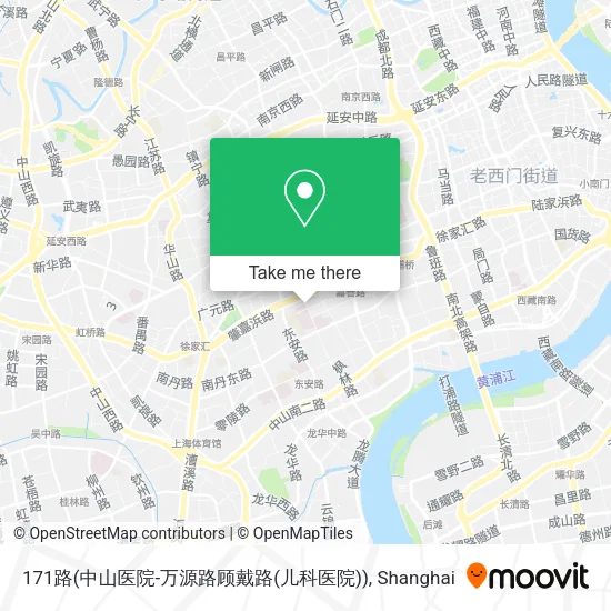 171路(中山医院-万源路顾戴路(儿科医院)) map