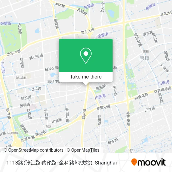 1113路(张江路蔡伦路-金科路地铁站) map