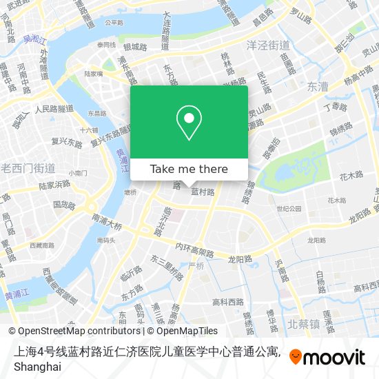 上海4号线蓝村路近仁济医院儿童医学中心普通公寓 map