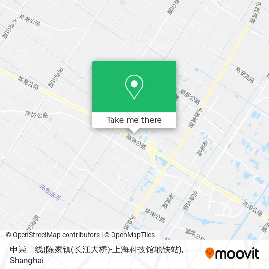 申崇二线(陈家镇(长江大桥)-上海科技馆地铁站) map