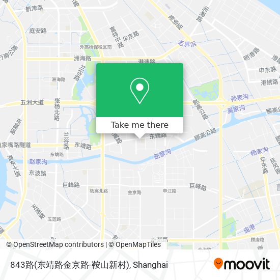 843路(东靖路金京路-鞍山新村) map