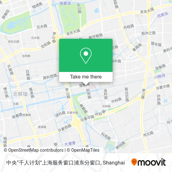 中央“千人计划”上海服务窗口浦东分窗口 map