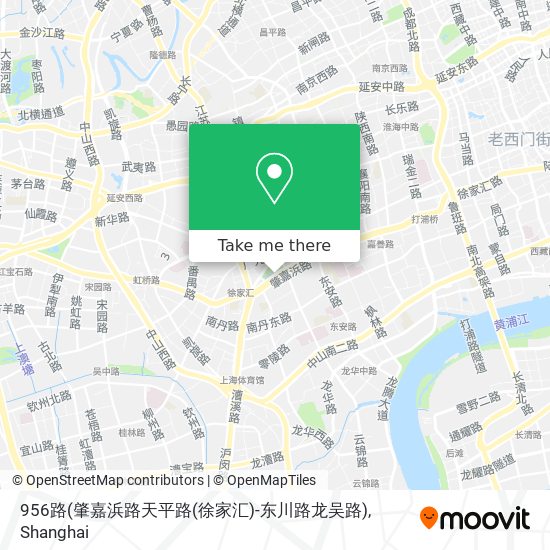 956路(肇嘉浜路天平路(徐家汇)-东川路龙吴路) map