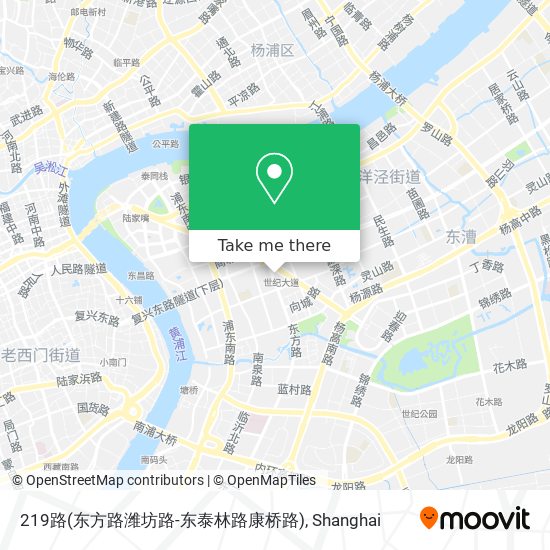 219路(东方路潍坊路-东泰林路康桥路) map
