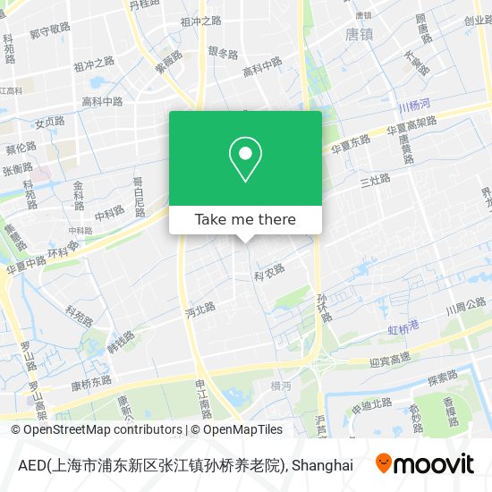 AED(上海市浦东新区张江镇孙桥养老院) map