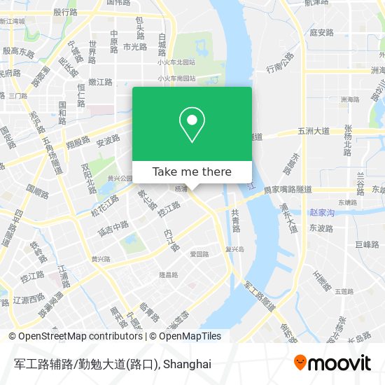 军工路辅路/勤勉大道(路口) map