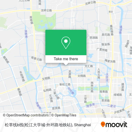 松莘线b线(松江大学城-外环路地铁站) map