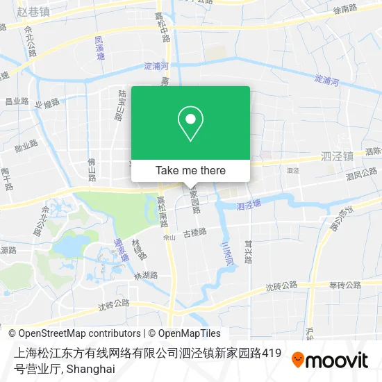 上海松江东方有线网络有限公司泗泾镇新家园路419号营业厅 map