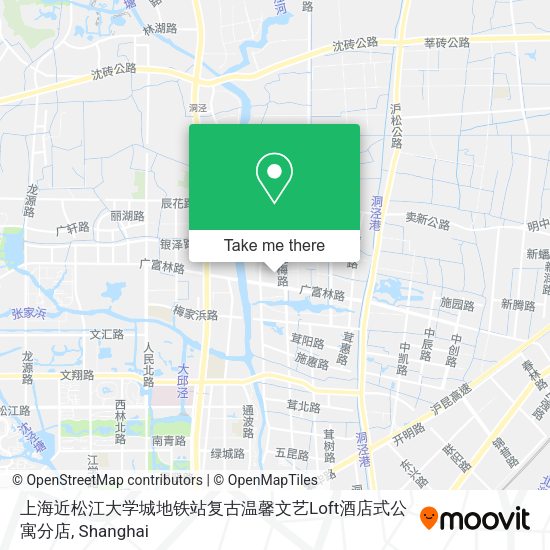上海近松江大学城地铁站复古温馨文艺Loft酒店式公寓分店 map