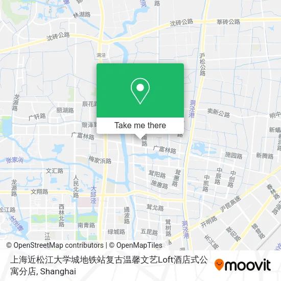 上海近松江大学城地铁站复古温馨文艺Loft酒店式公寓分店 map