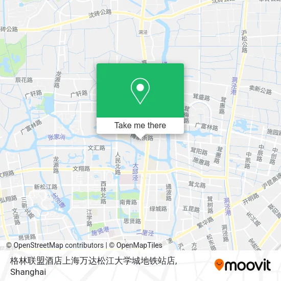 格林联盟酒店上海万达松江大学城地铁站店 map